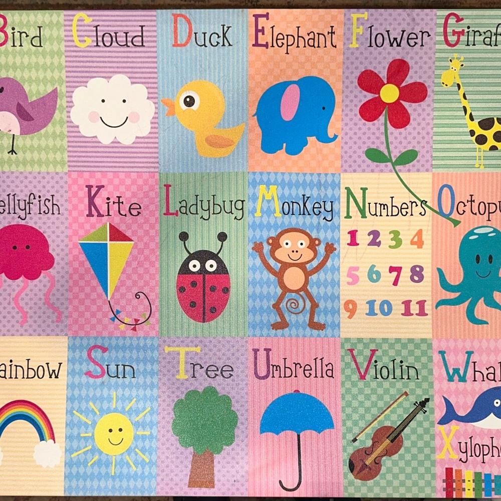 Kids Educational Wall Art with Animals and Numbers